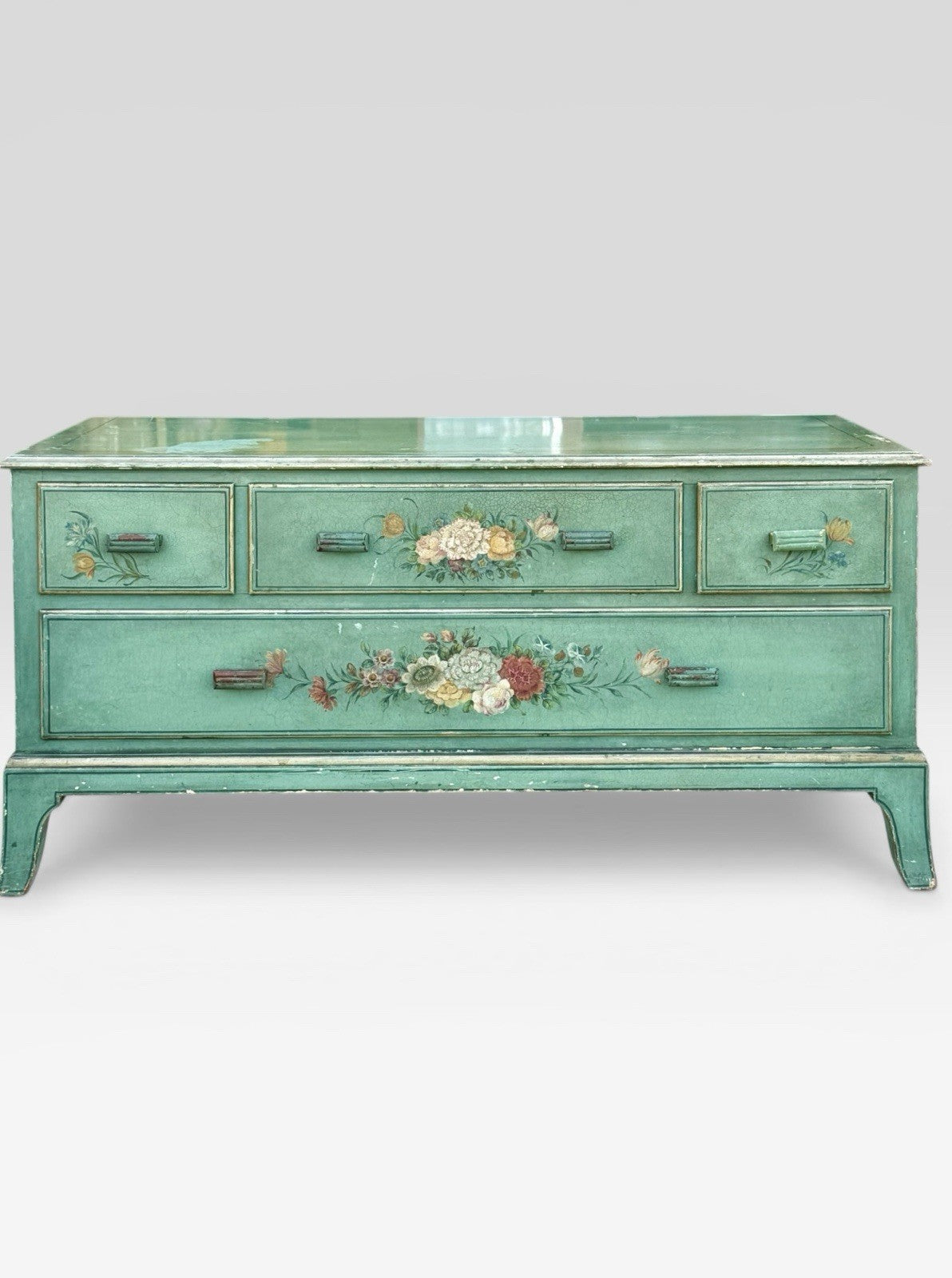 Antique Waring & Gillow Hand Painted Side Cabinet Edwardian Cupboard