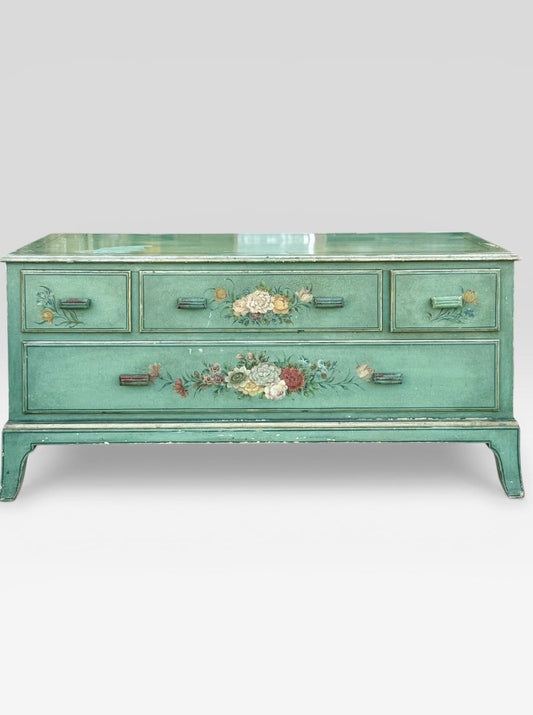 Antique Waring & Gillow Hand Painted Side Cabinet Edwardian Cupboard