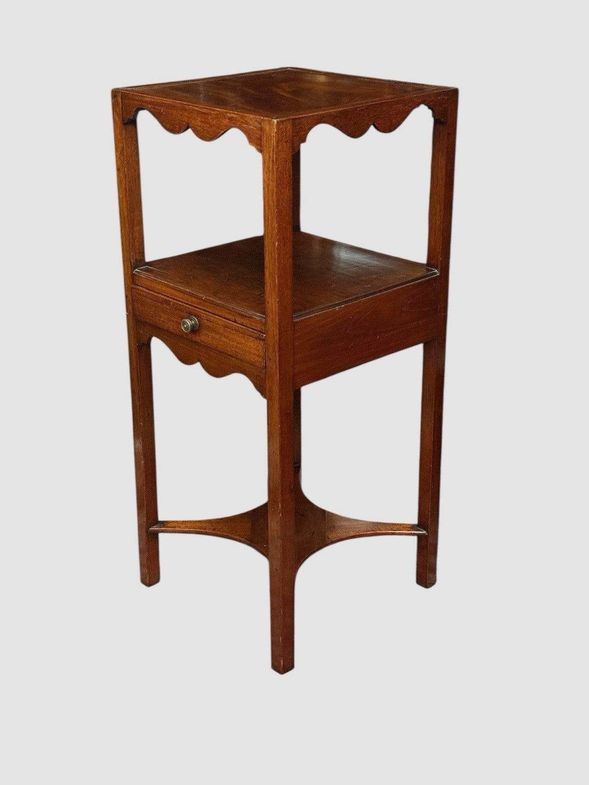Antique Victorian Mahogany Washstand Side Table Single Drawer Tier Stand 19th C