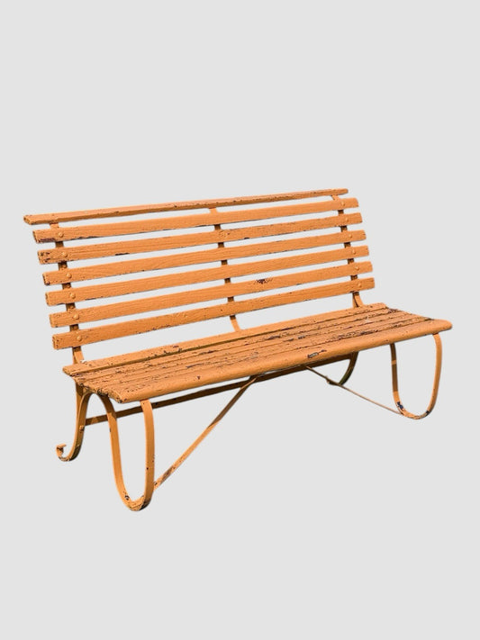 Antique Victorian Garden Bench Cast Iron Wood Outdoor Seat Patio Park Bench