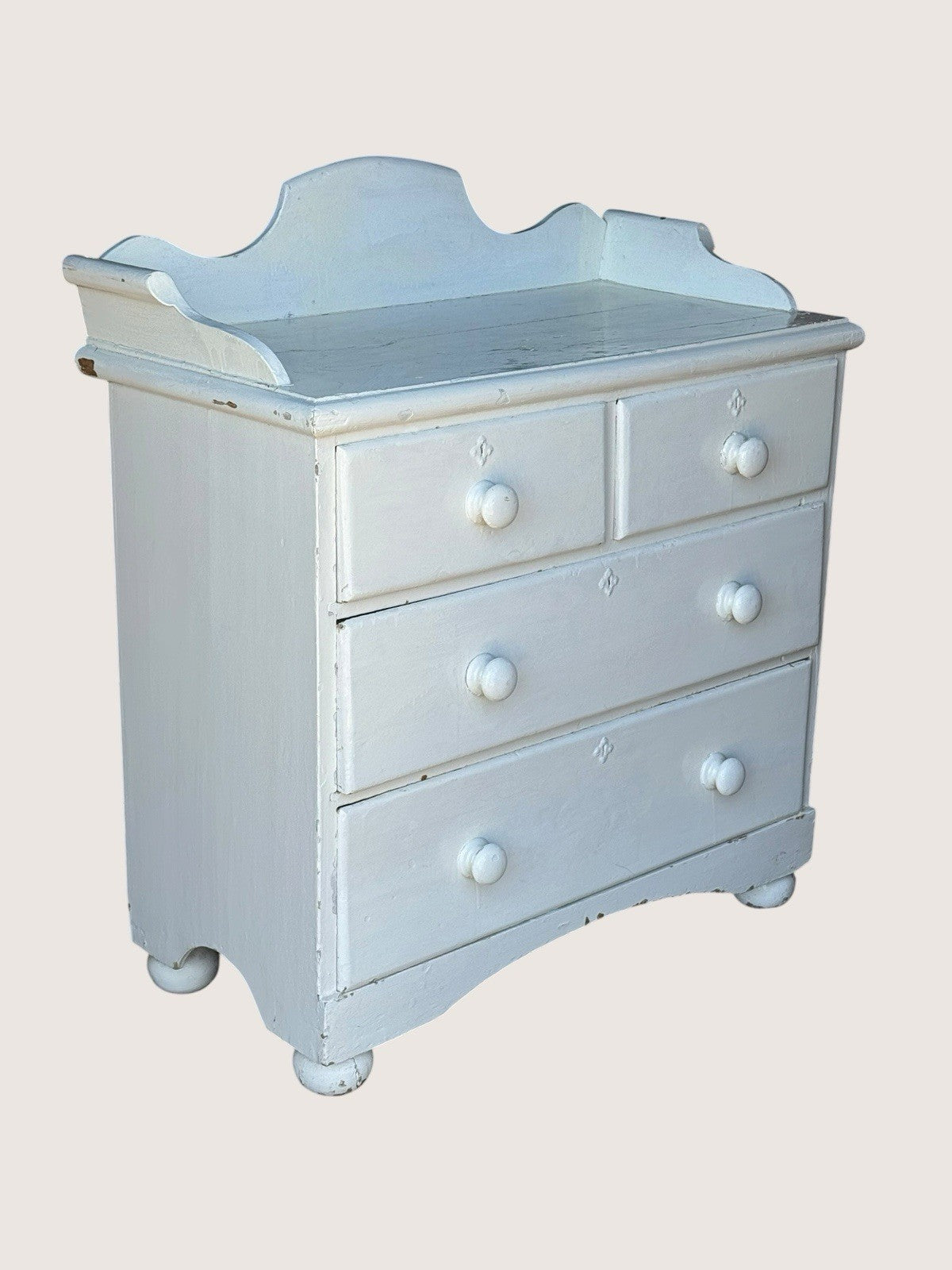 Antique Victorian Pine Painted Chest of Drawers Rustic Storage Furniture Vintage