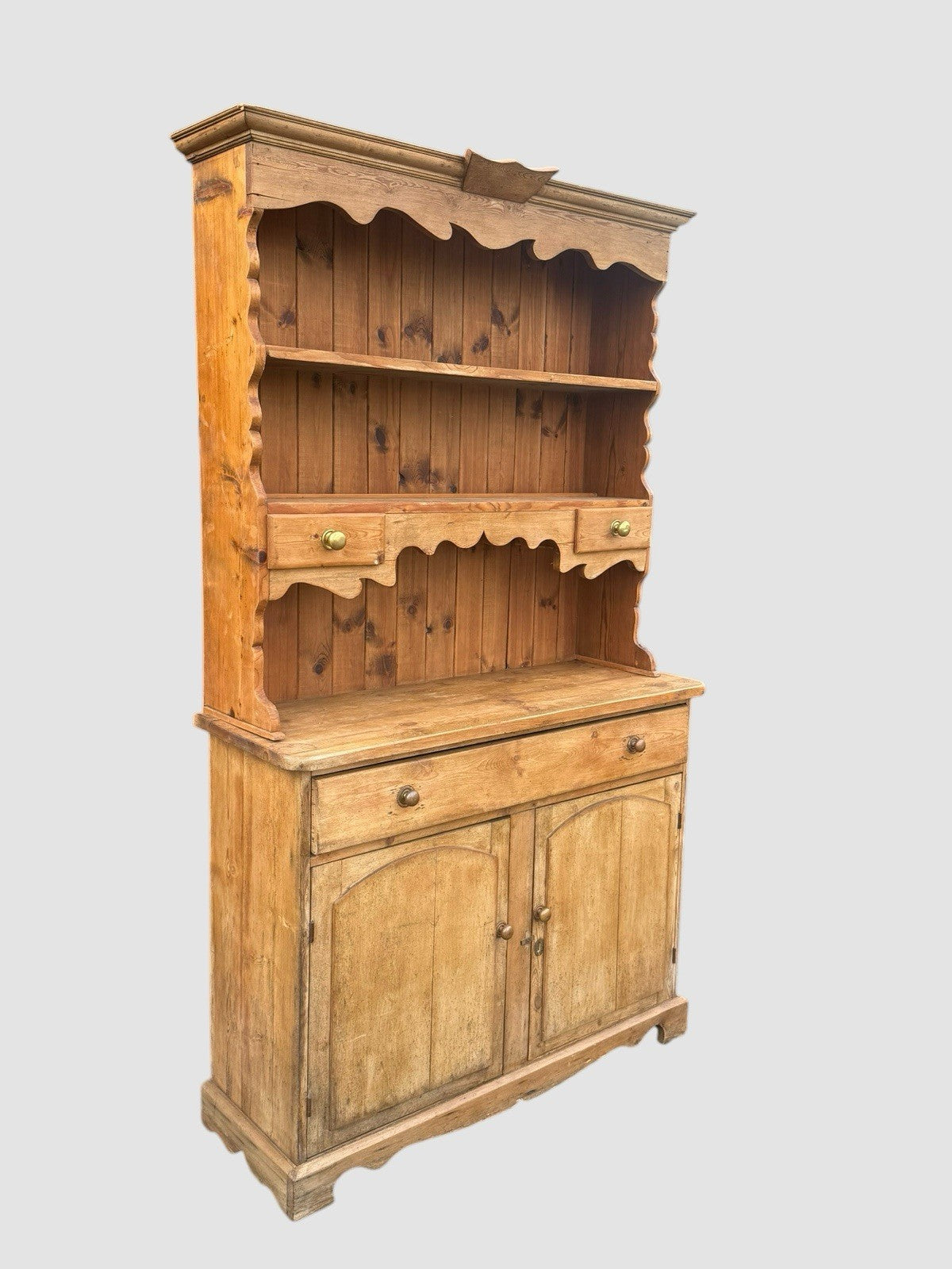 Antique Victorian Pine Dresser Original Rustic Kitchen Unit 19th Century UK
