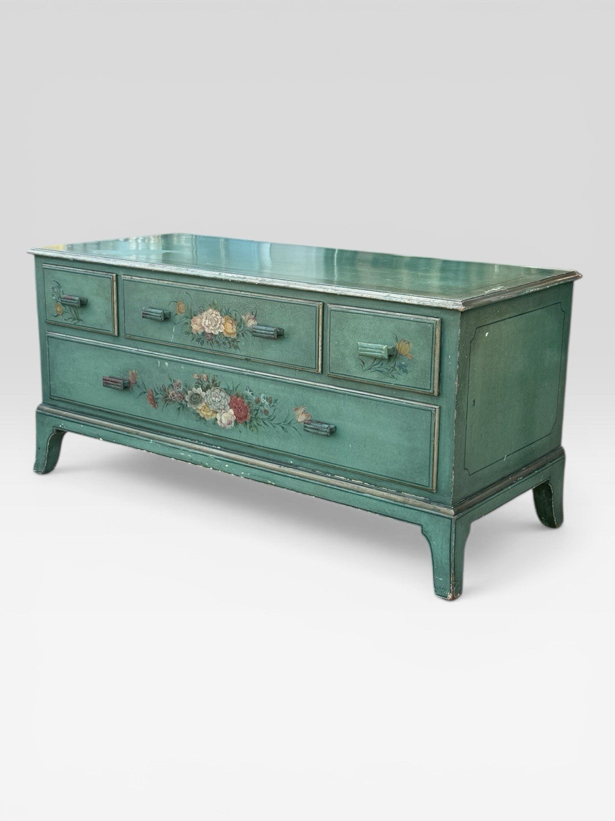 Antique Waring & Gillow Hand Painted Side Cabinet Edwardian Cupboard