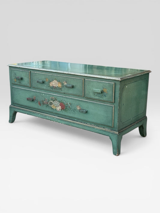 Antique Waring & Gillow Hand Painted Side Cabinet Edwardian Cupboard