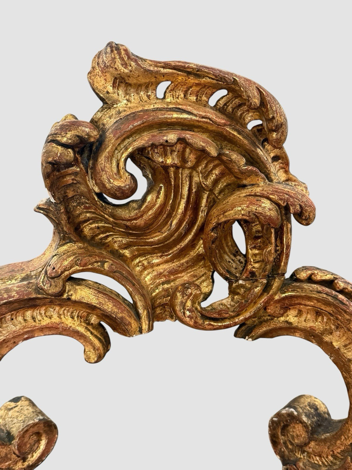 Antique Louis XV Carved Gilt Wood Console Table Rococo Style