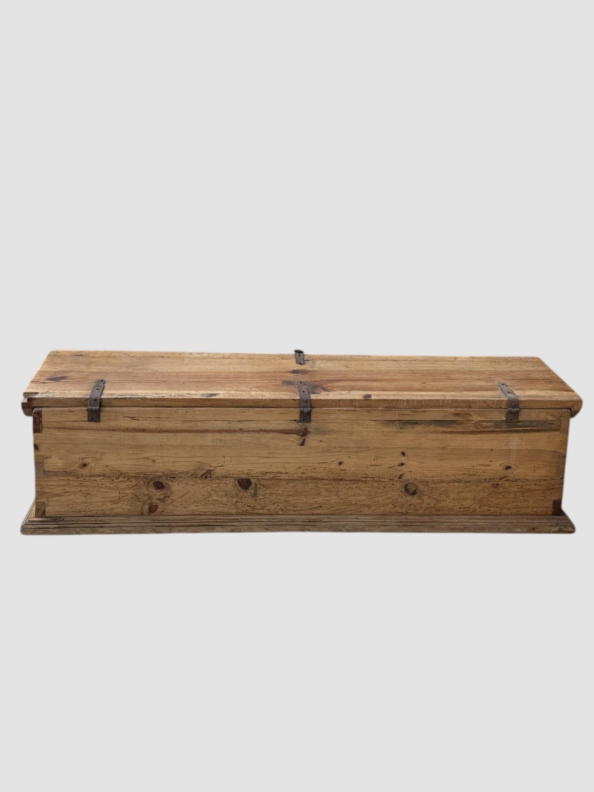 Antique Pine Large Chest Storage Trunk Rustic Blanket Box Coffee Table UK
