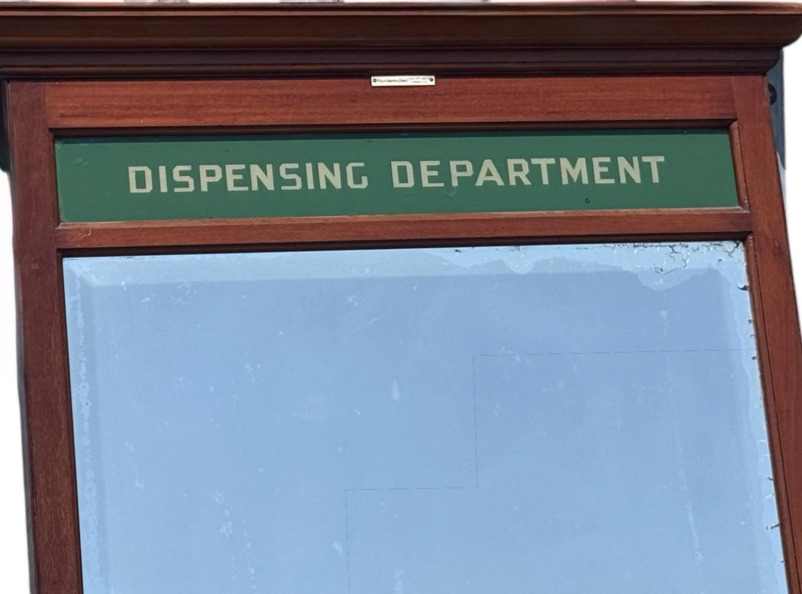 Antique Pharmacy Dispensing Department Mirror Mahogany Chemist Shop