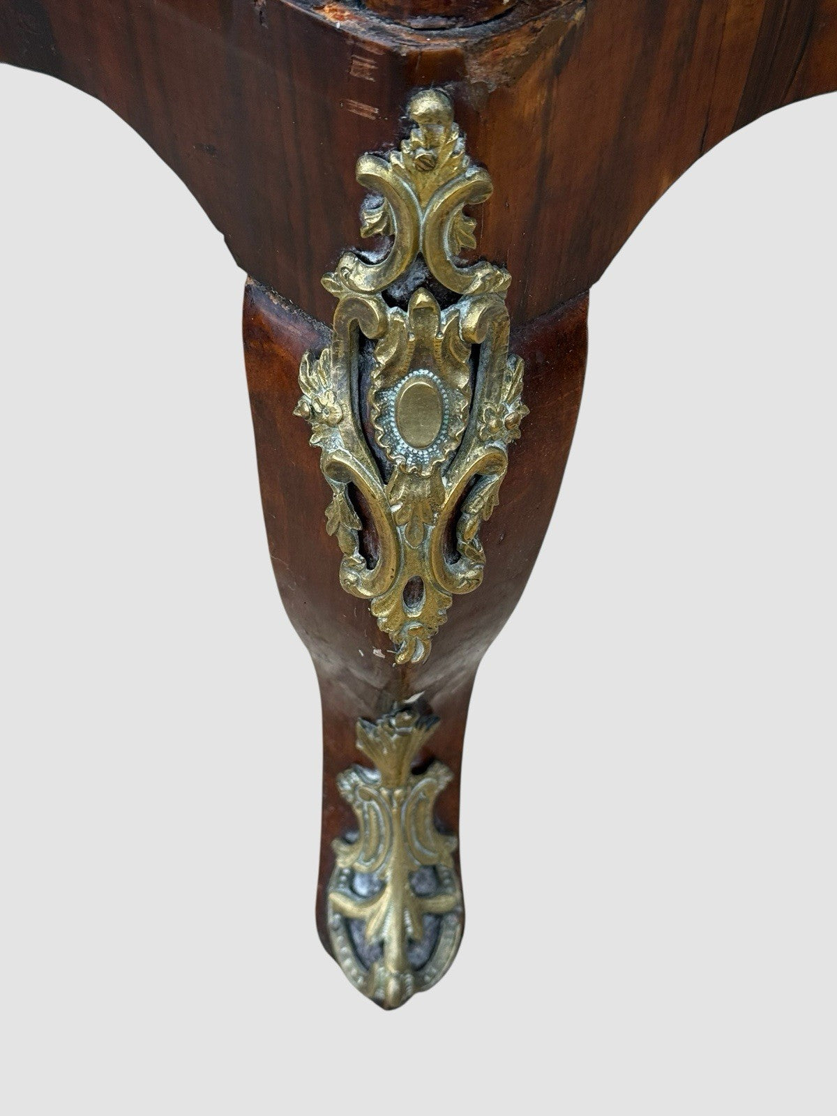 Antique 19th Century Walnut & Gilt Metal Serpentine Whatnot