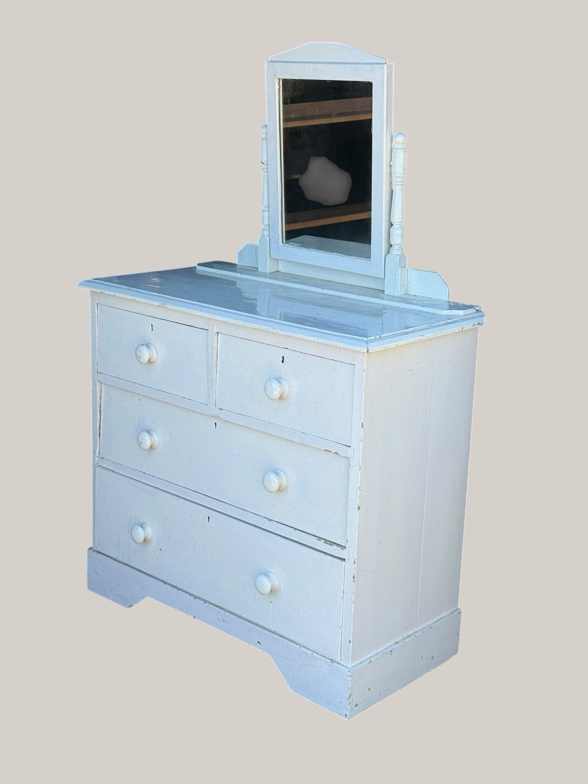 Antique Victorian Pine Painted Dressing Table Rustic Vintage Furniture