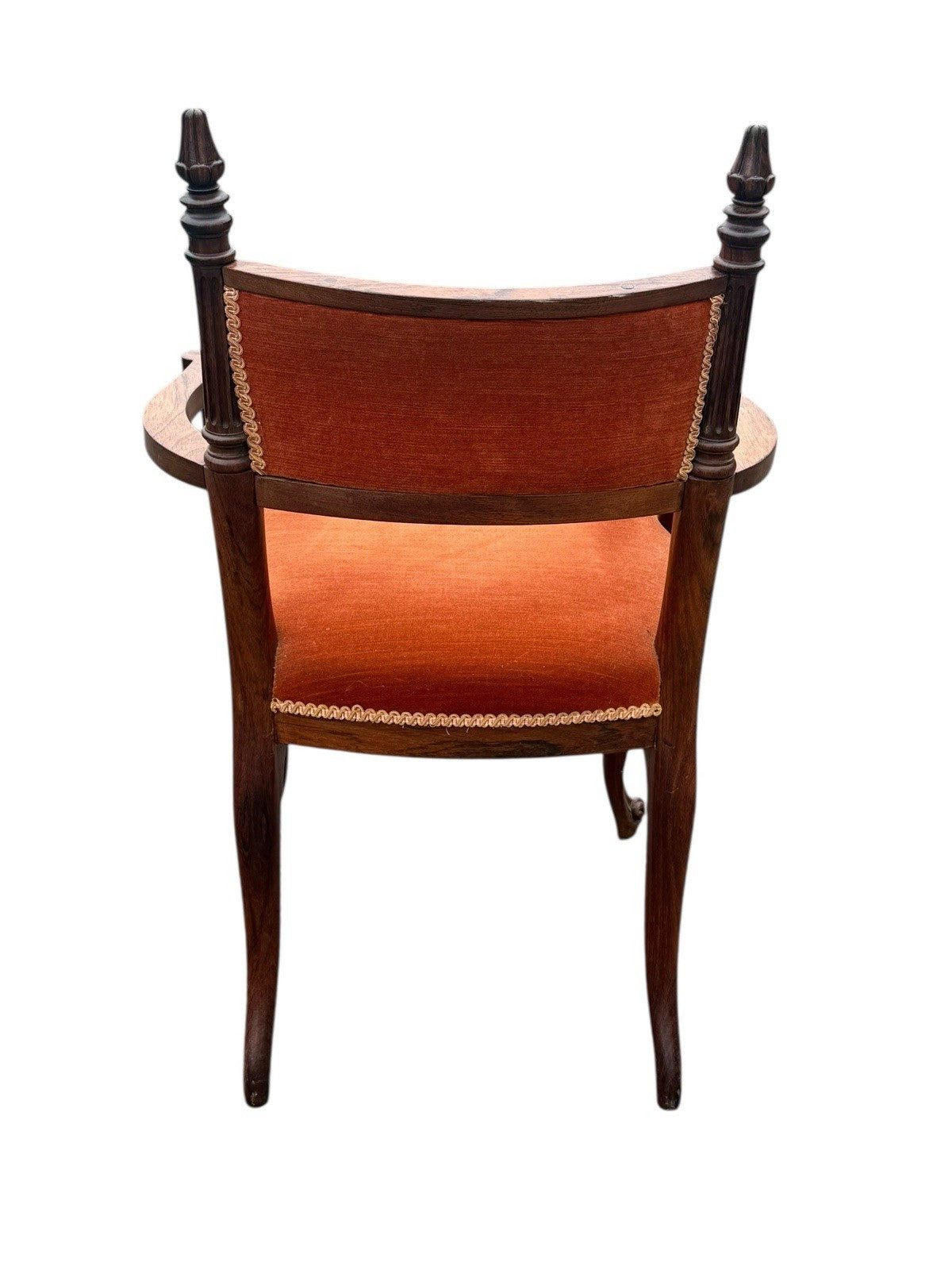 Antique Regency Style Mahogany Bedroom Chair Vintage Upholstered Dressing Seat