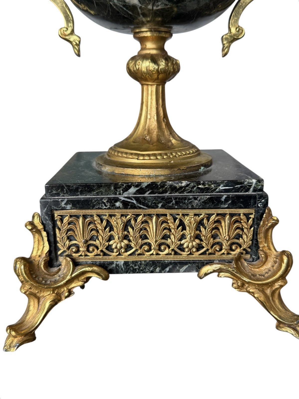 Vintage Neoclassical Black Marble Table Lamp