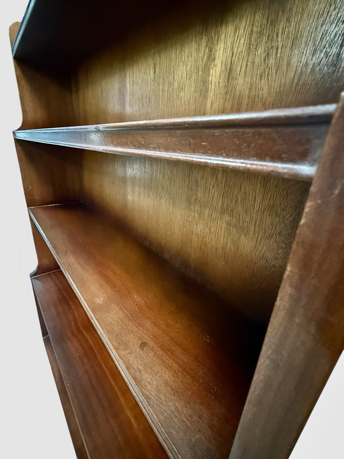 Antique Edwardian Solid Mahogany Waterfall Bookcase