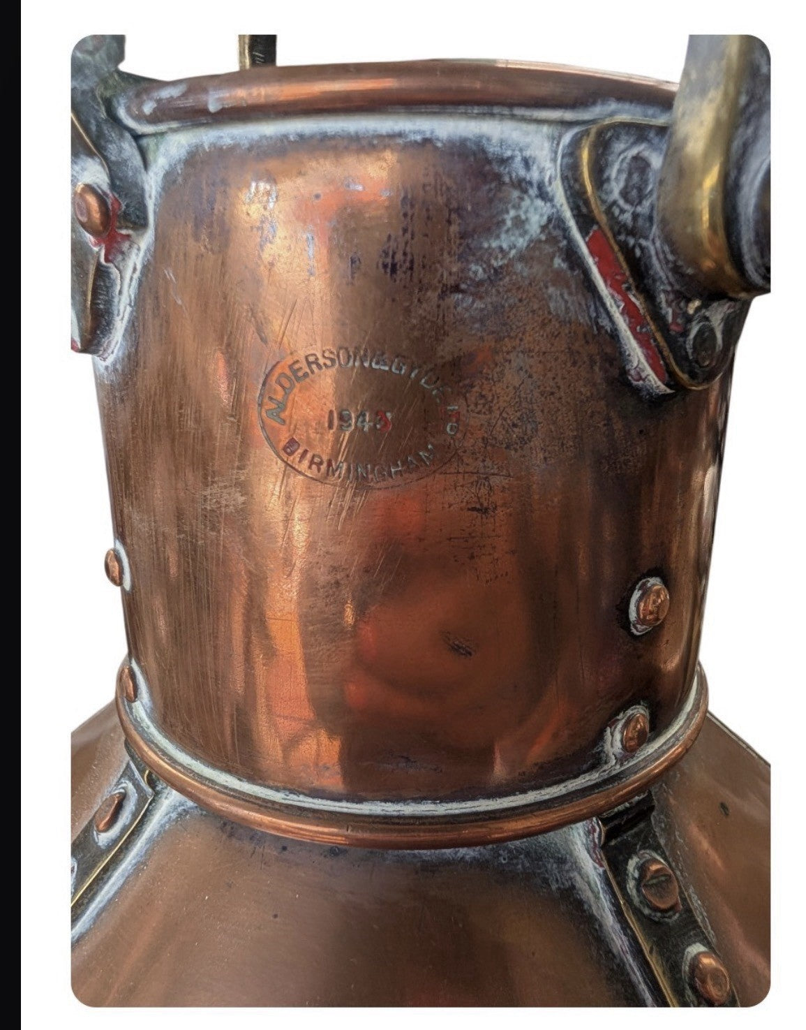 Pair Antique Alderson & Gyde Copper Ship Bow Navigation Lanterns Port Starboard