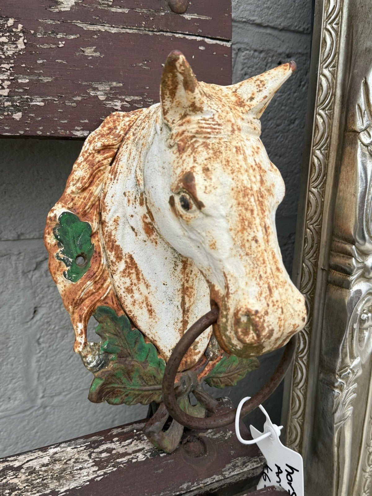 Door Knocker Cast Iron Horse Head Gate Old
