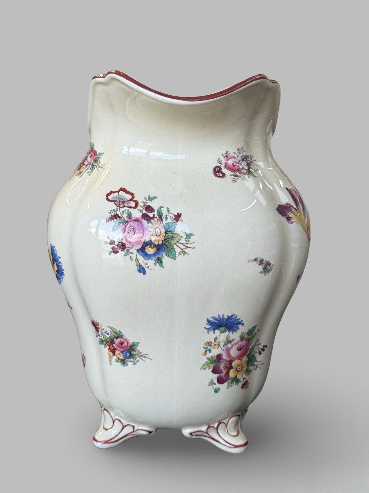 Large Antique Coalport Ceramic Jug Floral Pattern English Vintage