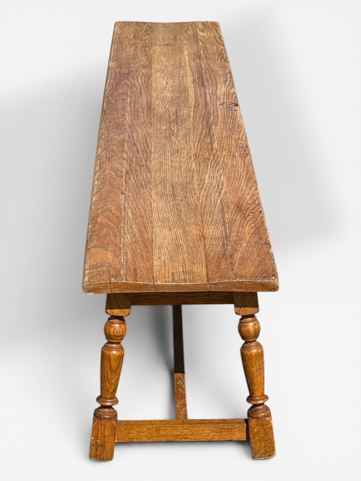 Antique Oak Farmhouse Bench Hall Pew Settle Seat Rustic 8ft