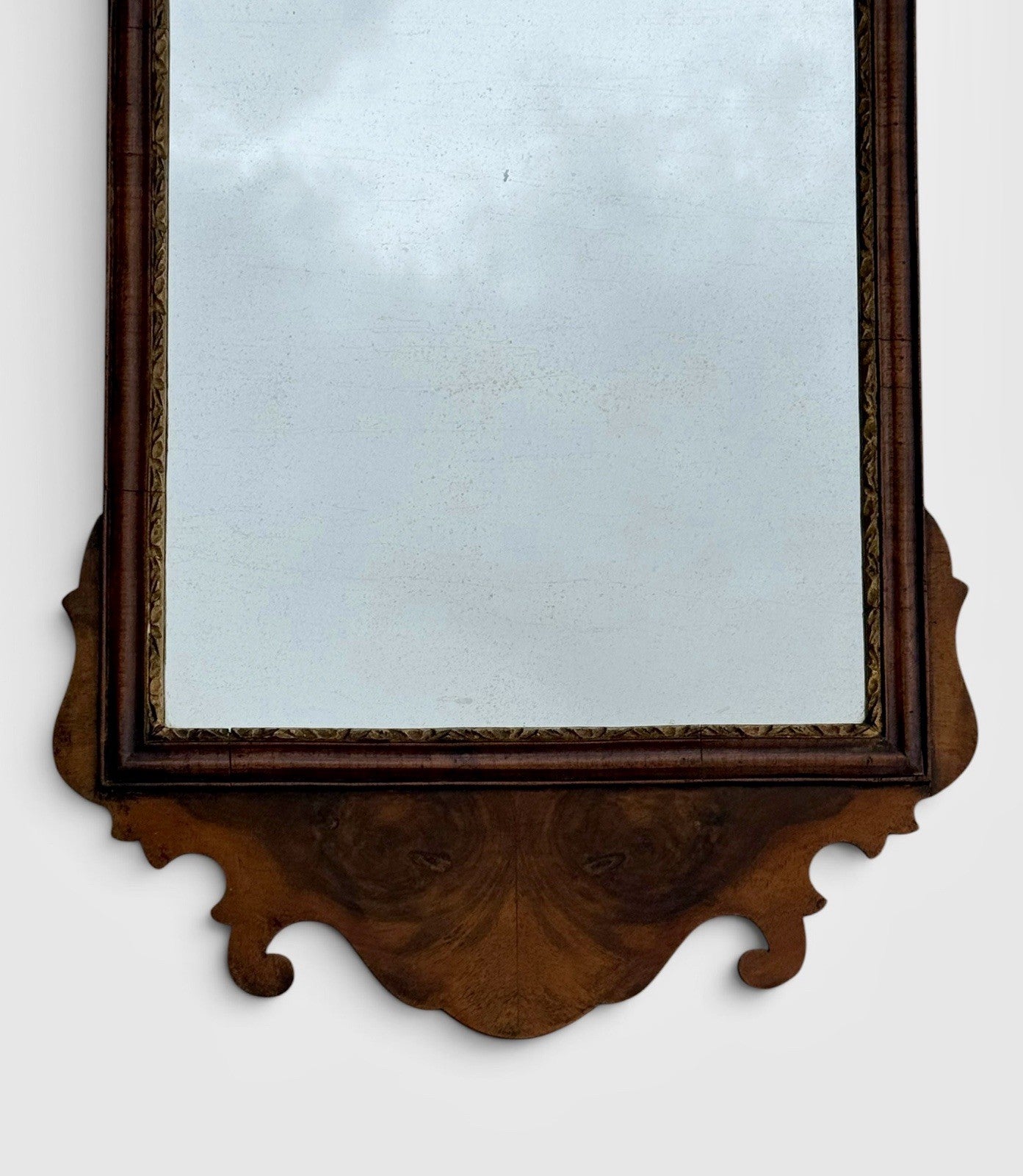 Antique Georgian George III Walnut Wall Mirror Original Glass c1790 75x43cm
