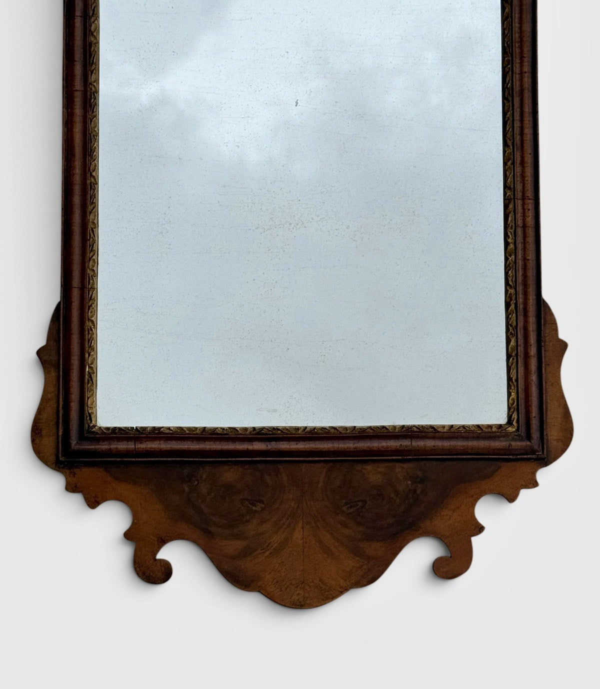 Antique Georgian George III Walnut Wall Mirror Original Glass c1790 75x43cm