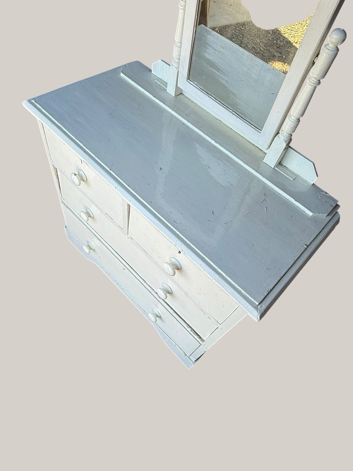 Antique Victorian Pine Painted Dressing Table Rustic Vintage Furniture