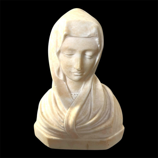 Vintage Cast Marble Madonna Bust 