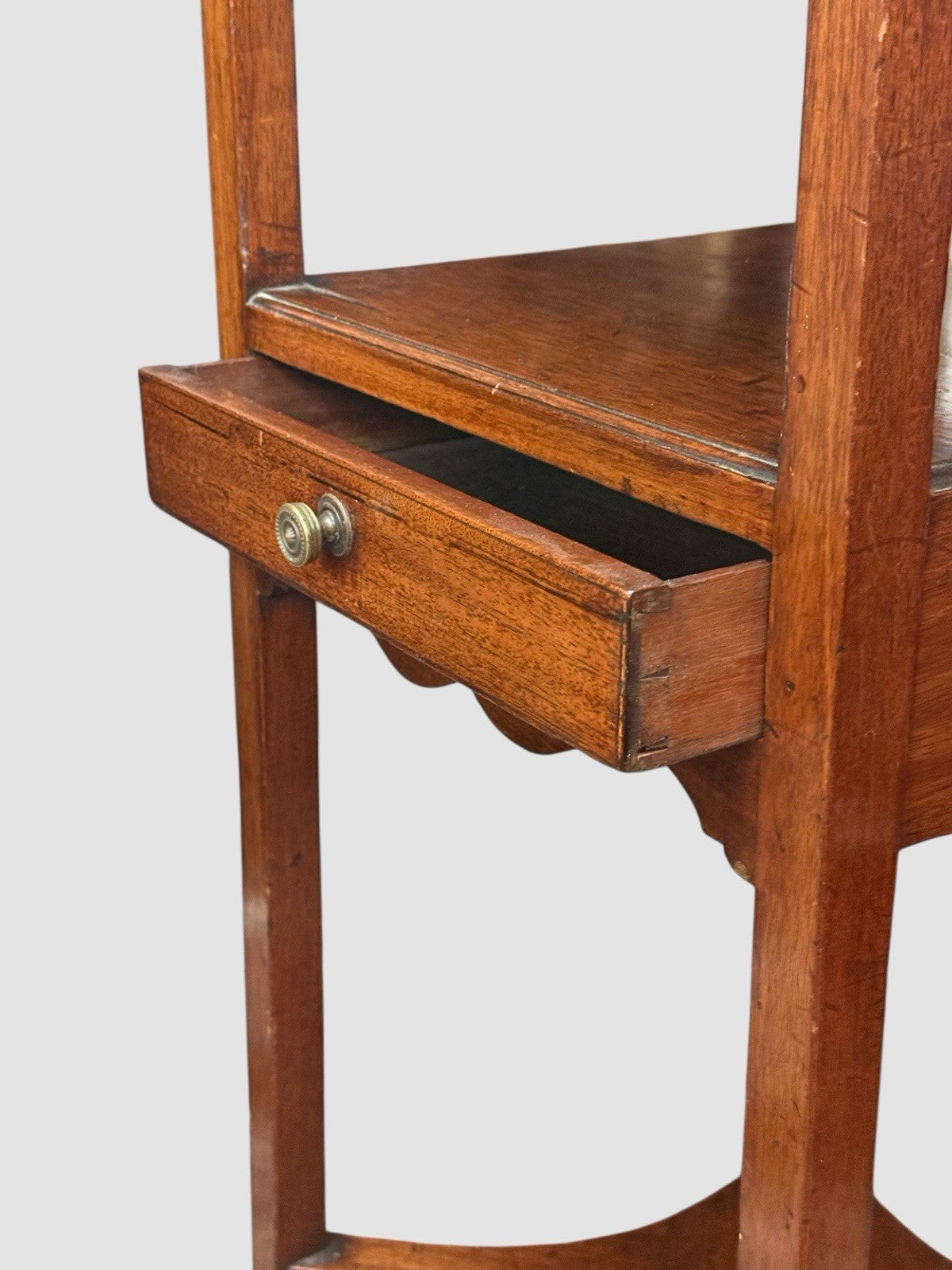 Antique Victorian Mahogany Washstand Side Table Single Drawer Tier Stand 19th C