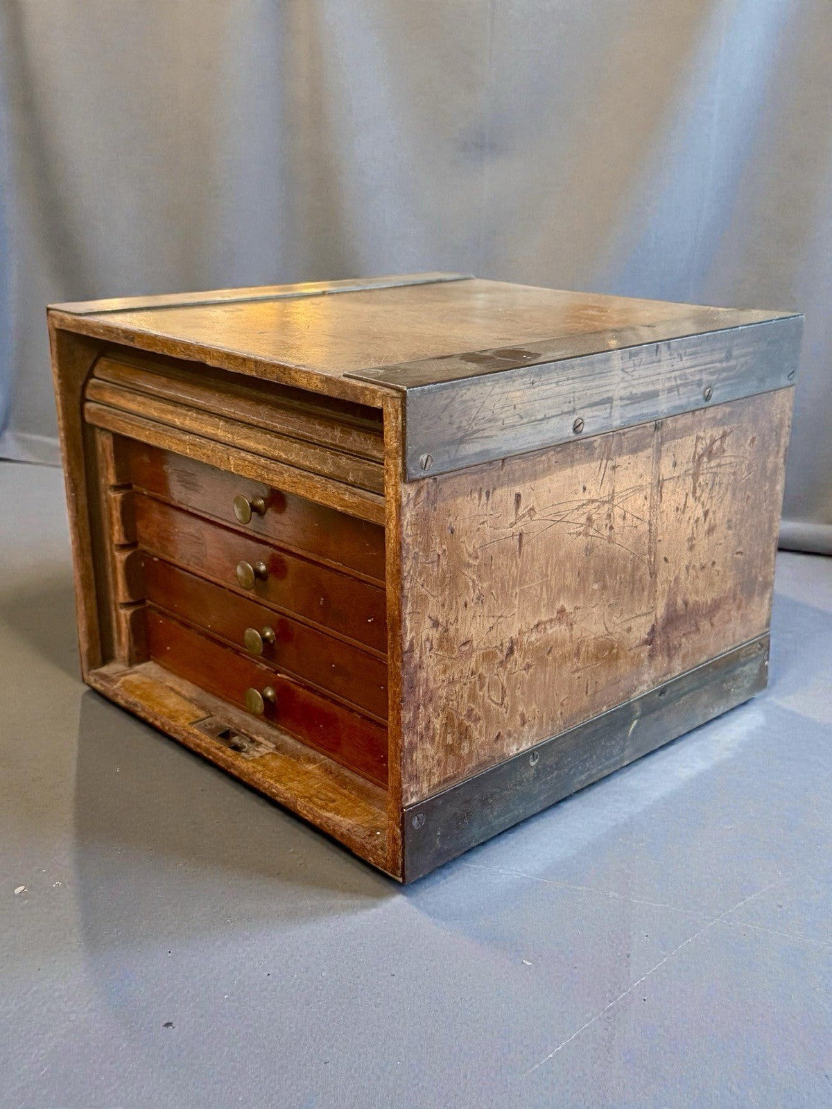 Vintage Collectors Cabinet Chest Small Drawers Display Storage