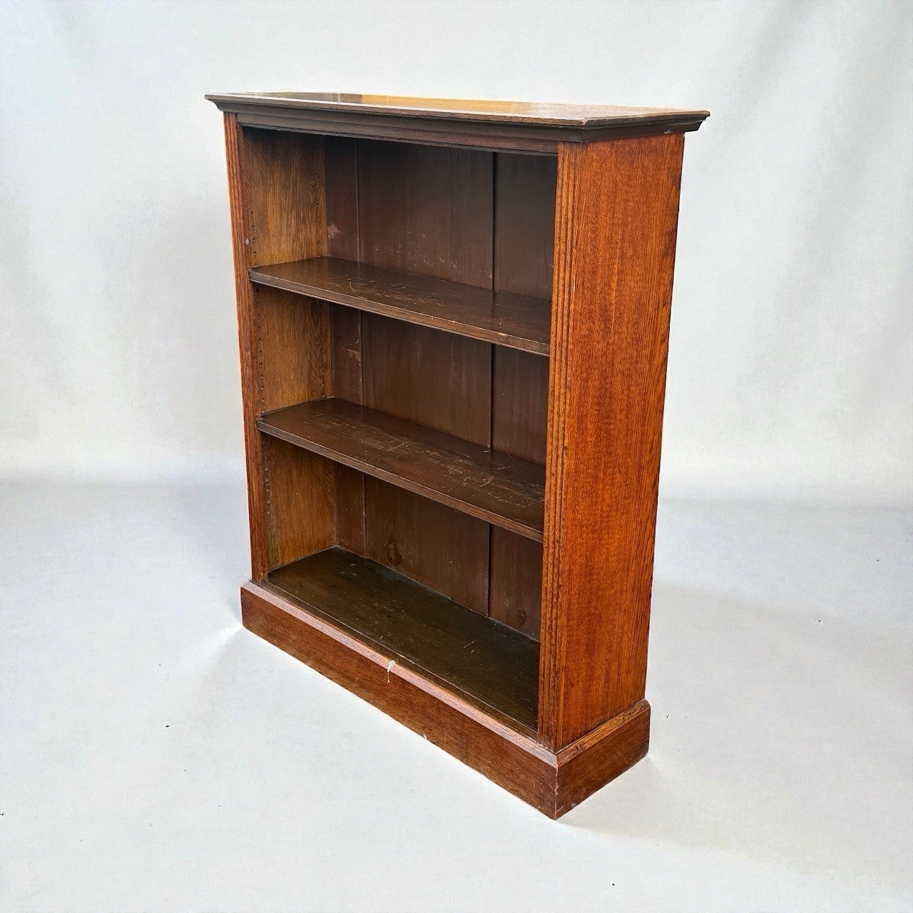Antique Solid Oak Bookcase Vintage Shelving Unit Display Storage Furniture