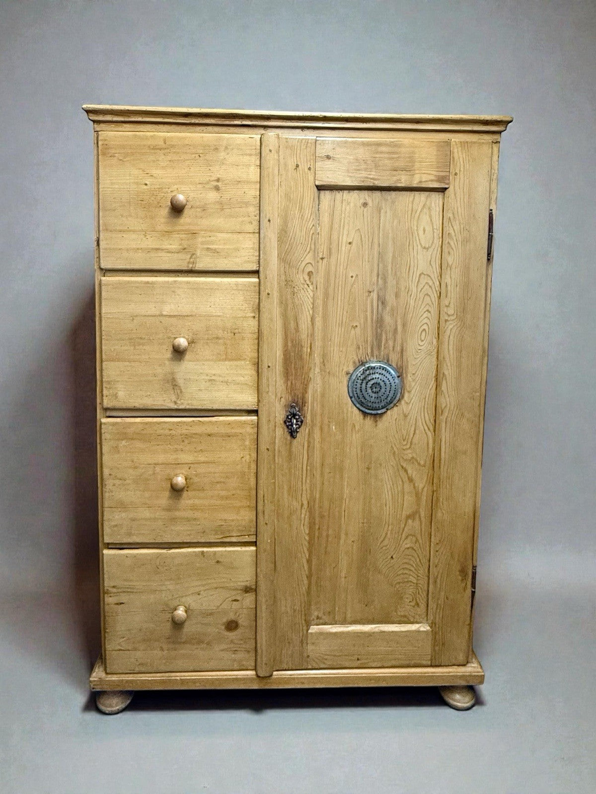 Antique Pine Eastern European Farmhouse Pantry Cupboard