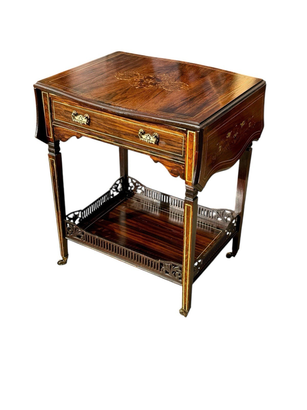 Antique English Inlaid Rosewood Table 