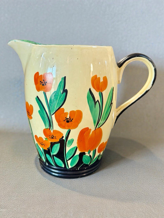 Vintage Myott Lemonade Jug English Staffordshire Pottery Serving Pitcher