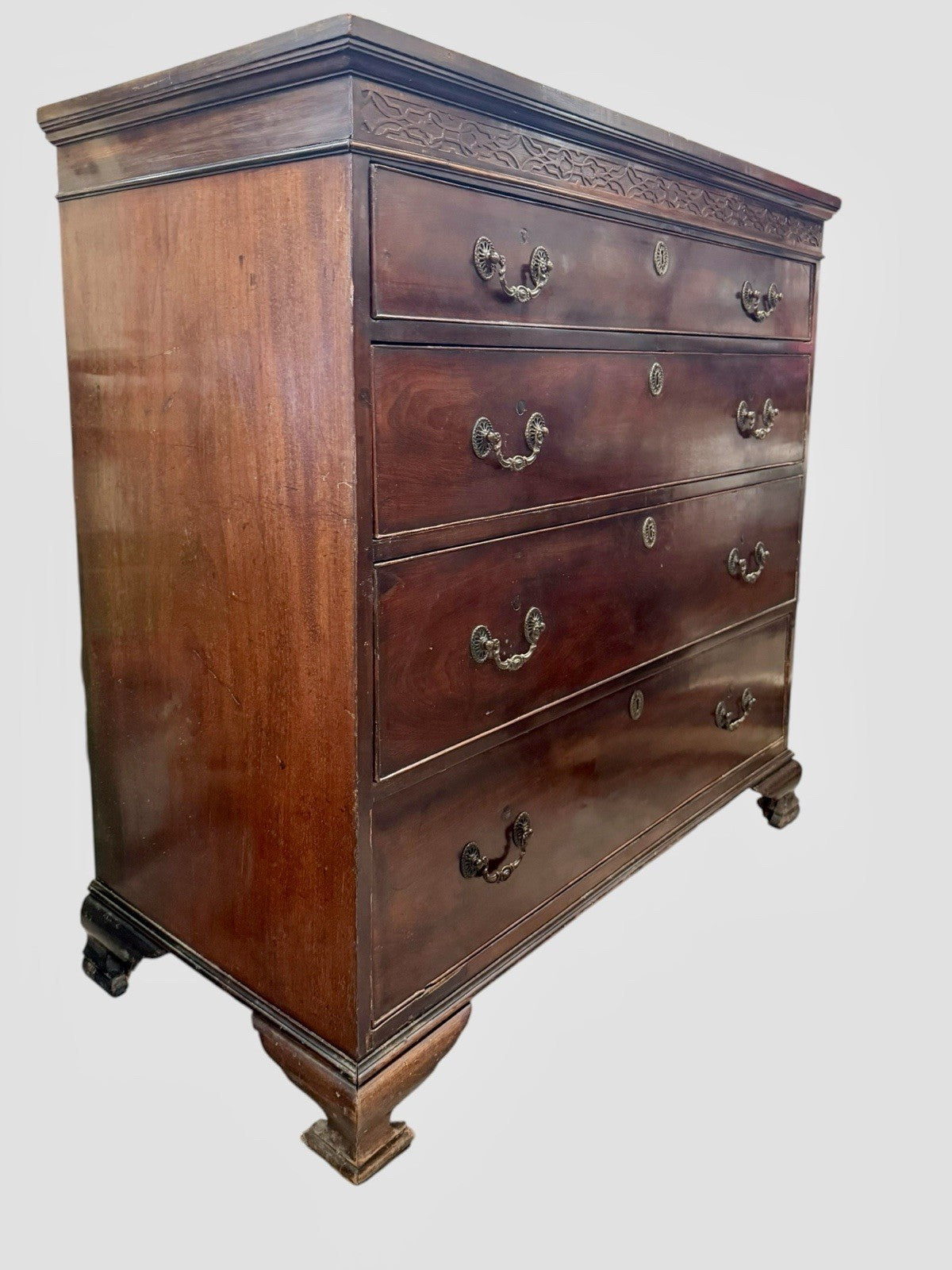 Antique Mahogany Chest of Drawers 19th Century Solid Wood