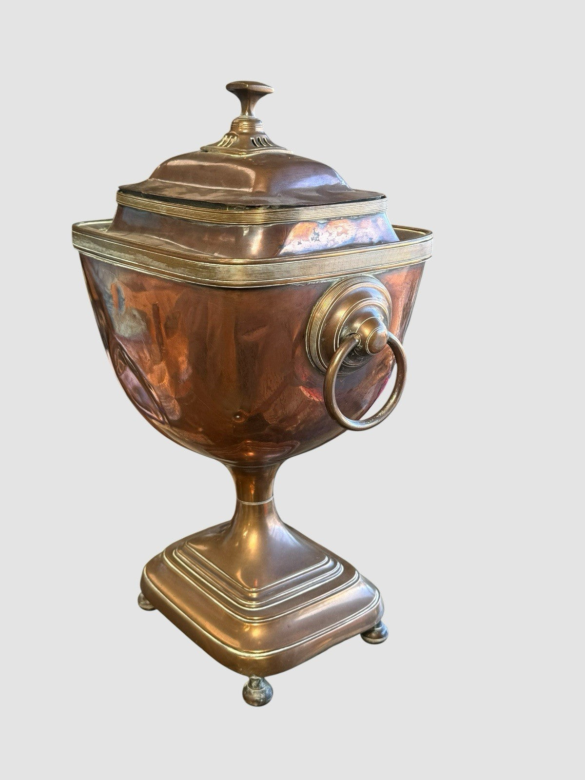 Antique Copper and Brass Samovar Traditional Tea Urn Decorative Collectible