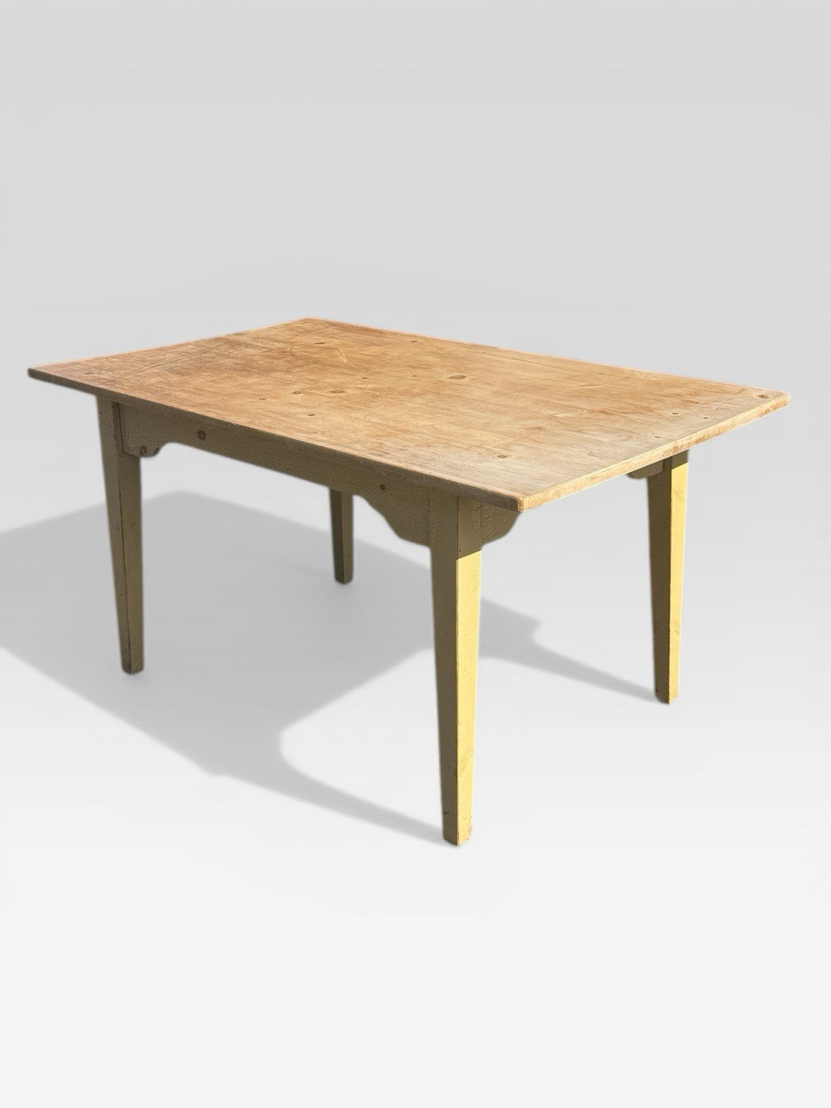 Retro Pine Farmhouse Table Rustic Kitchen Dining Country Vintage
