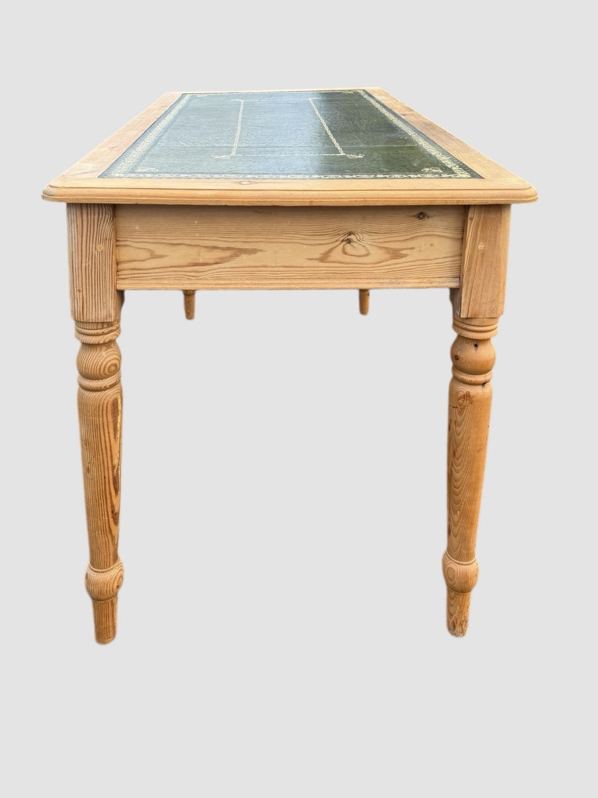 Vintage Pine Writing Desk with Leather Top Insert