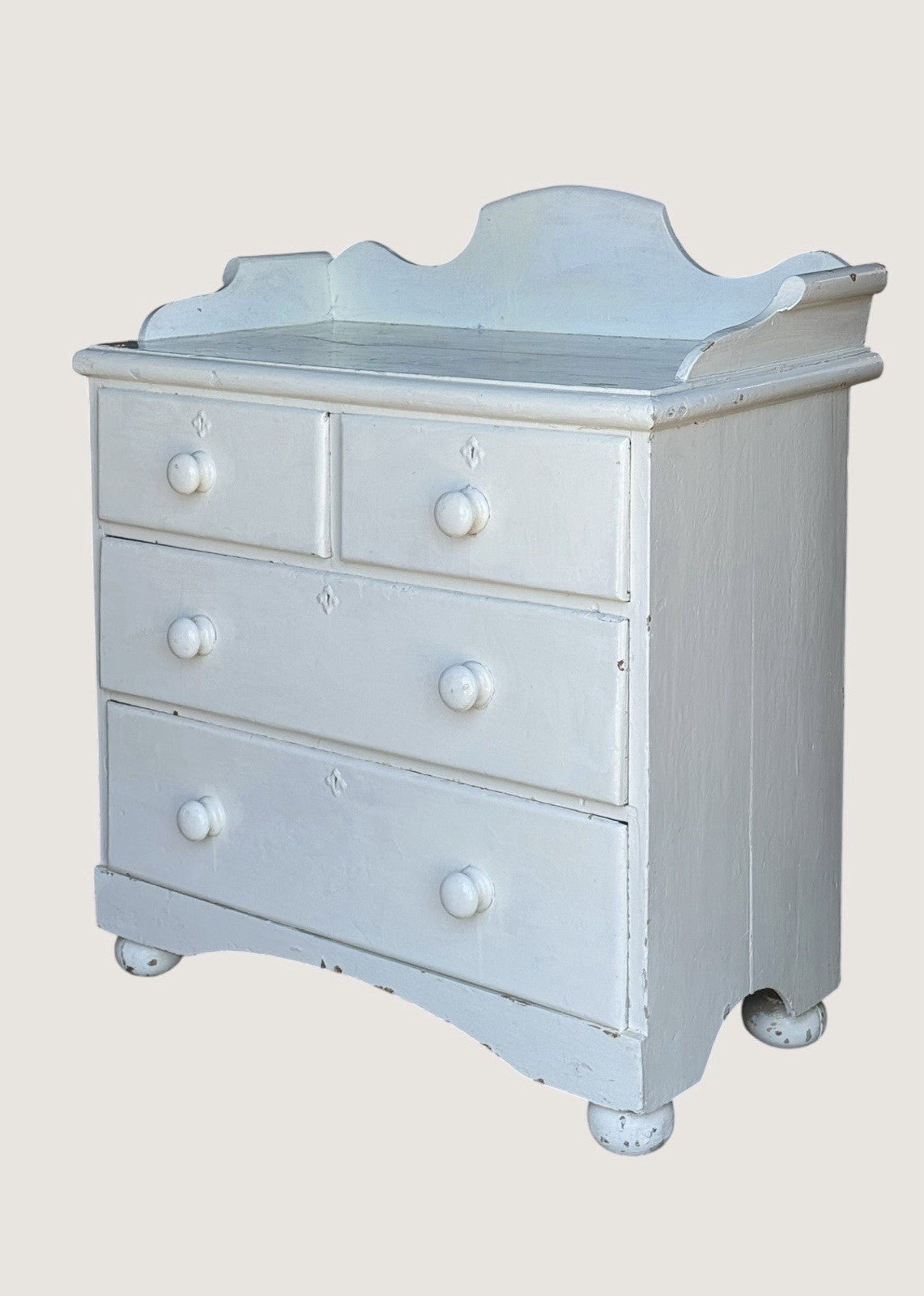 Antique Victorian Pine Painted Chest of Drawers Rustic Storage Furniture Vintage