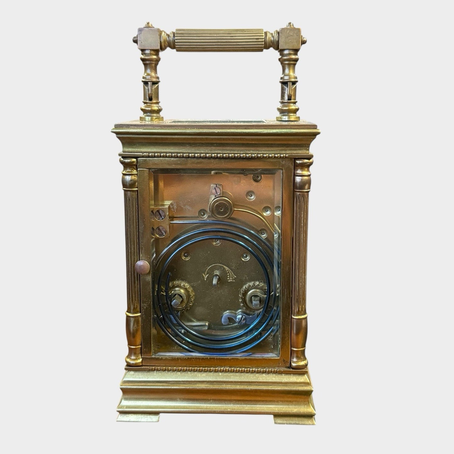 Antique French Brass Carriage Clock Cased Timepiece