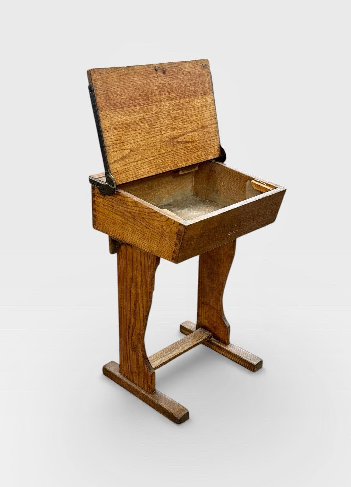Antique Oak Child’s School Desk Early 20th Century Vintage Wooden Desk