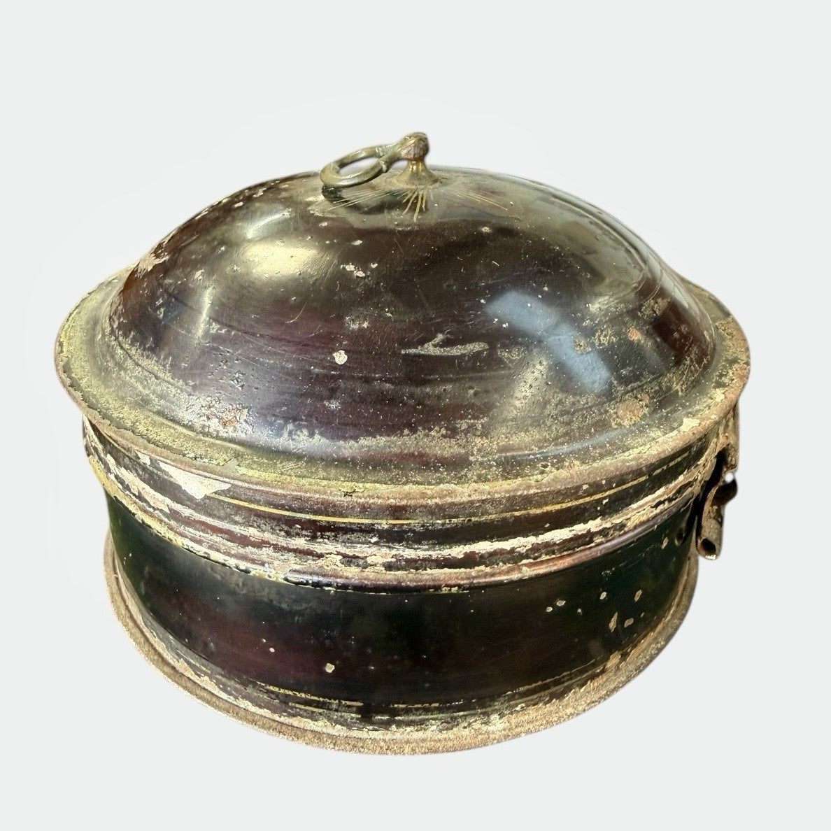 Antique Victorian Toleware Spice Tin with Nutmeg Grater Original Tin