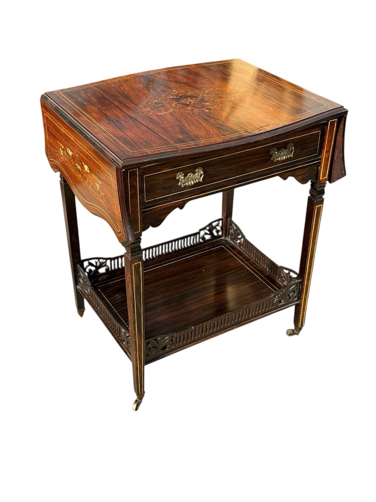 Antique English Inlaid Rosewood Table 