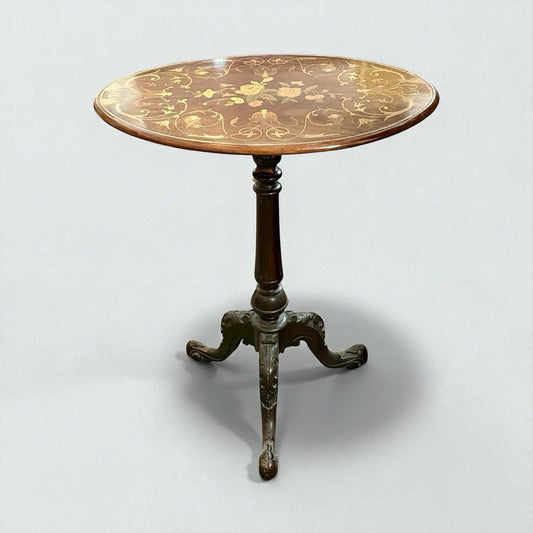 Victorian Inlaid Occasional Pedestal Table
