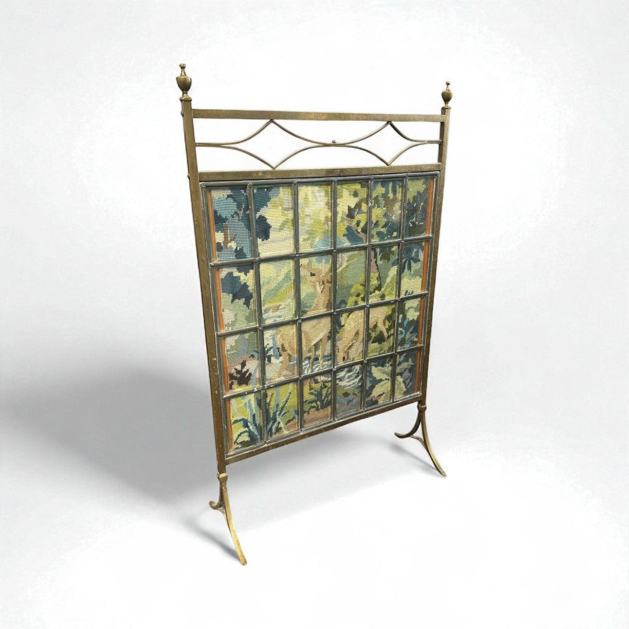 Victorian Glass Fire Screen