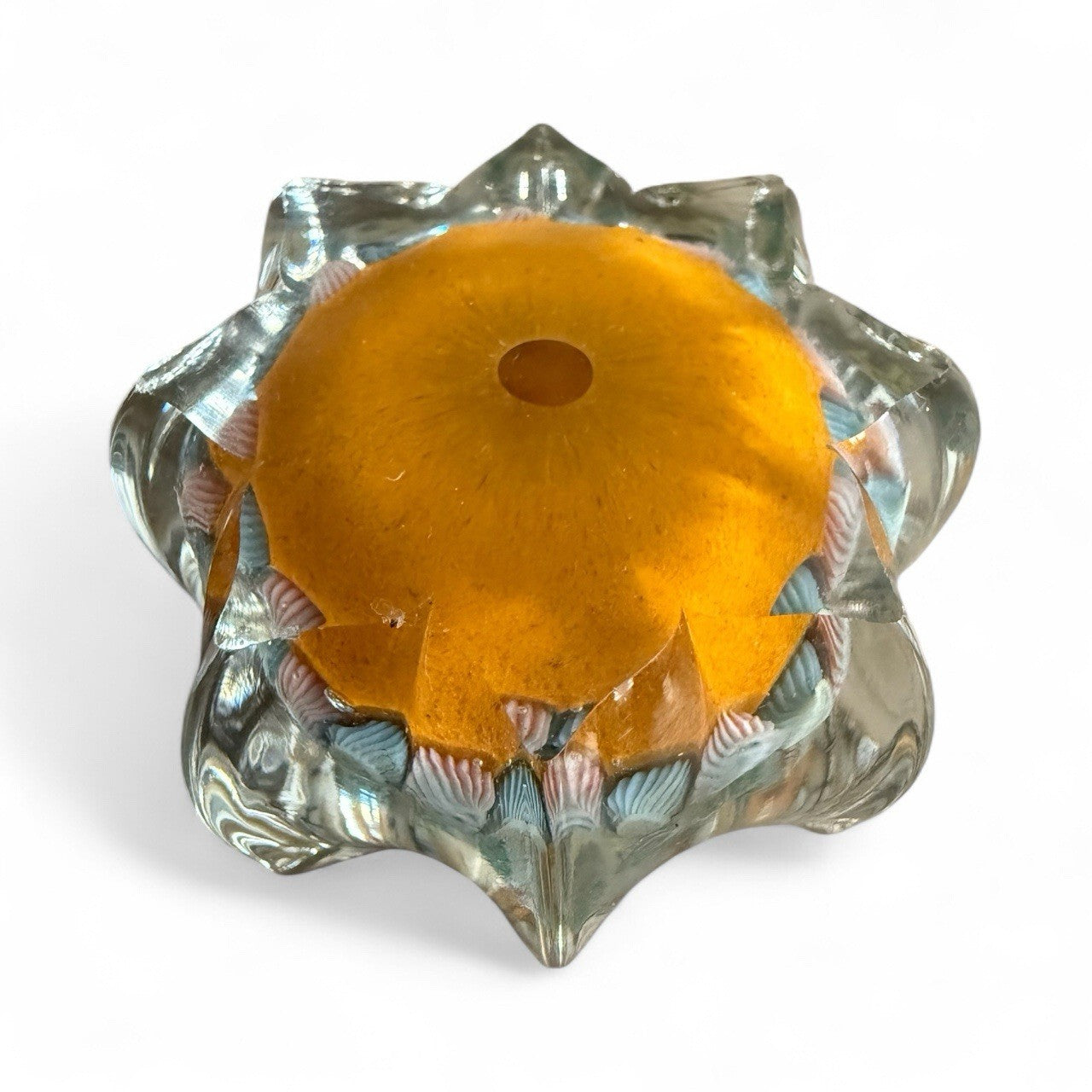 STRATHEARN  GLASS 2" PAPERWEIGHT  STAR  MILLEFIORI