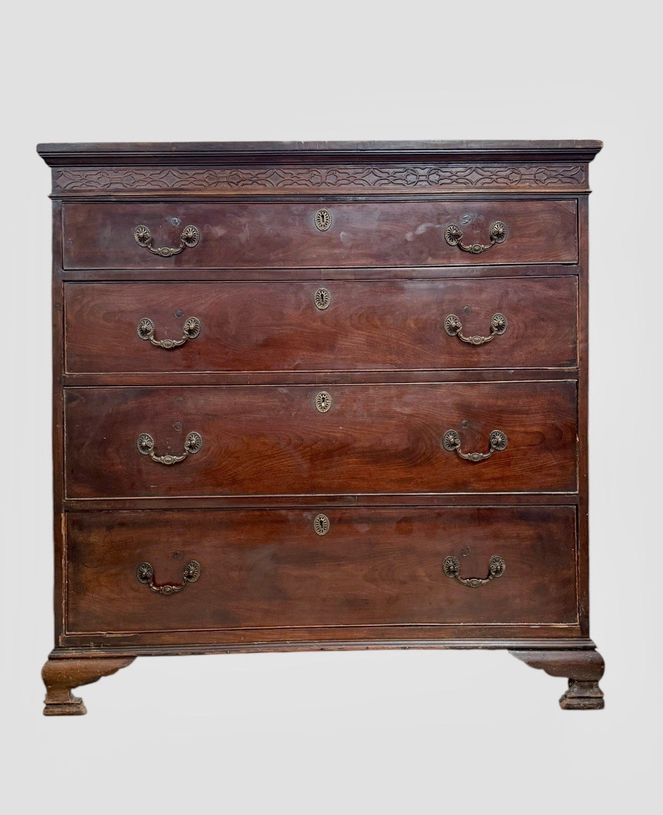 Antique Mahogany Chest of Drawers 19th Century Solid Wood