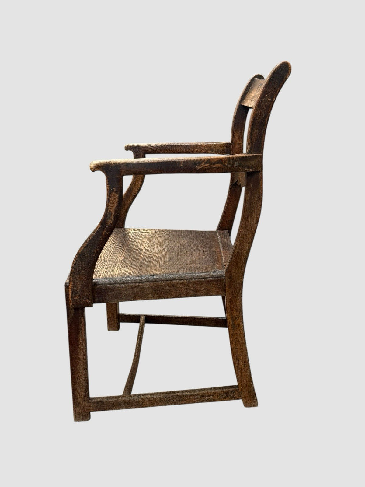 Antique Georgian Welsh Oak Carver Chair 18th Century Country Armchair