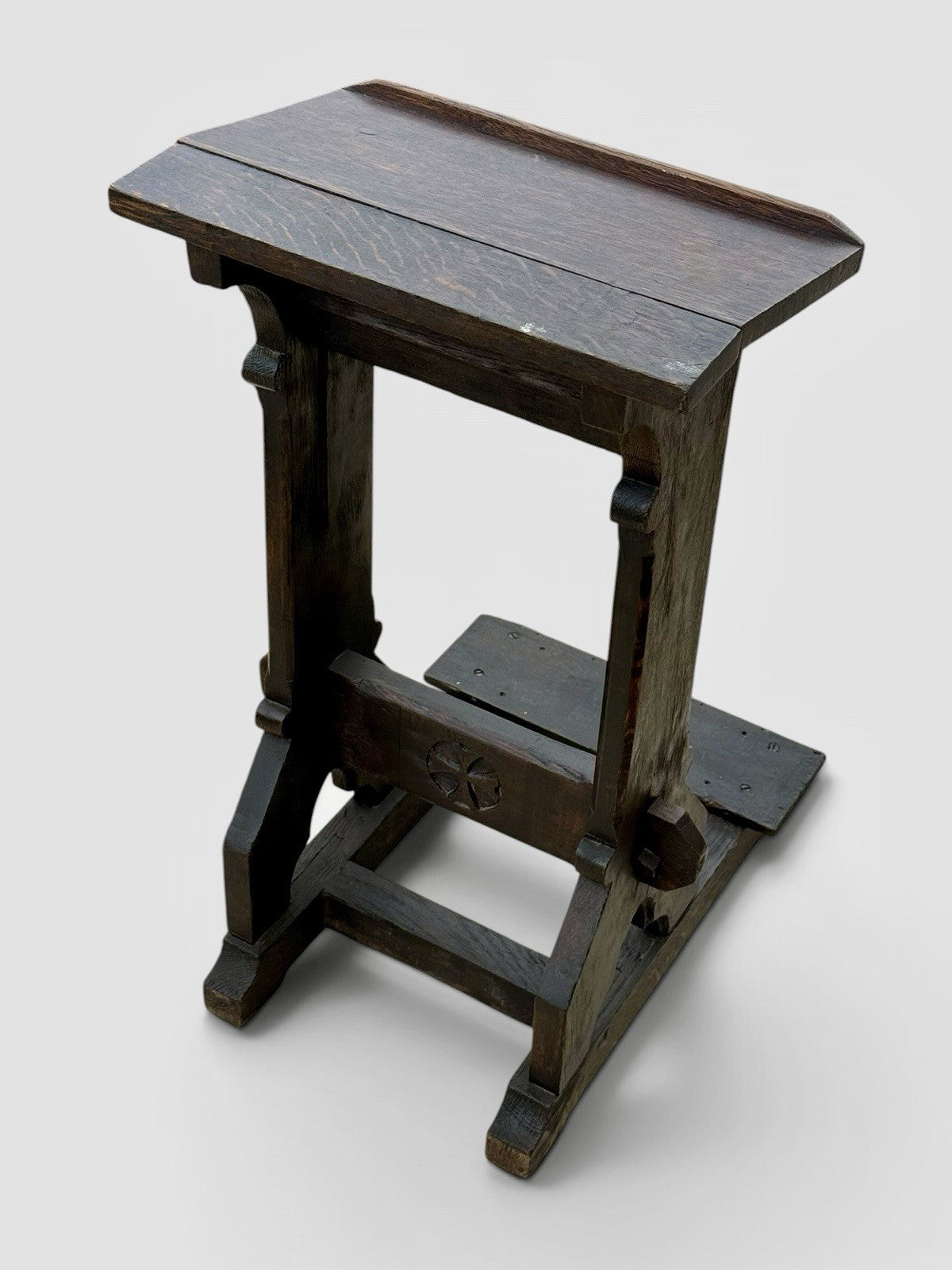 Antique Oak Prayer Desk Kneeler Ecclesiastical Religious Furniture