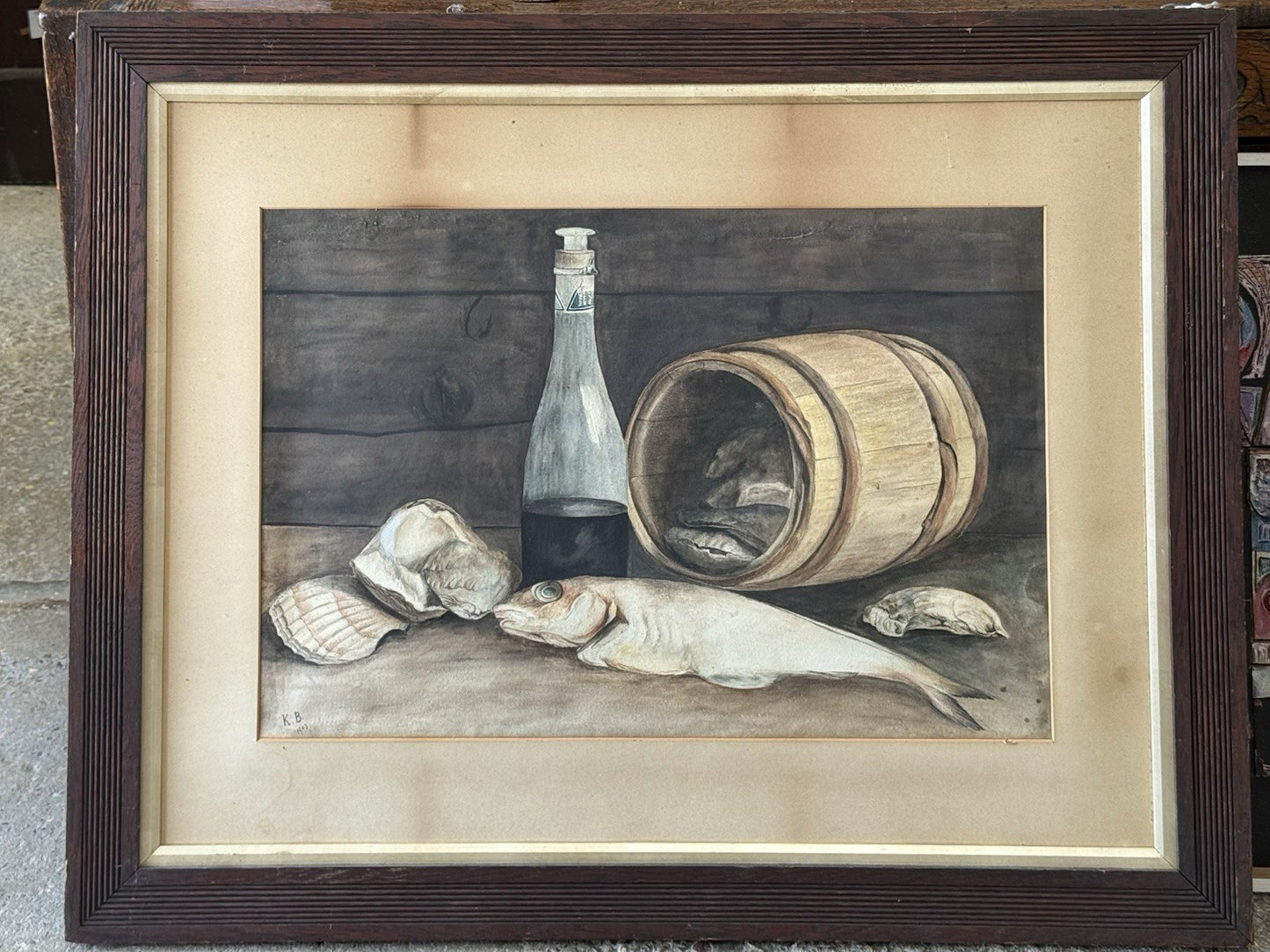 Antique French Still Life Watercolor