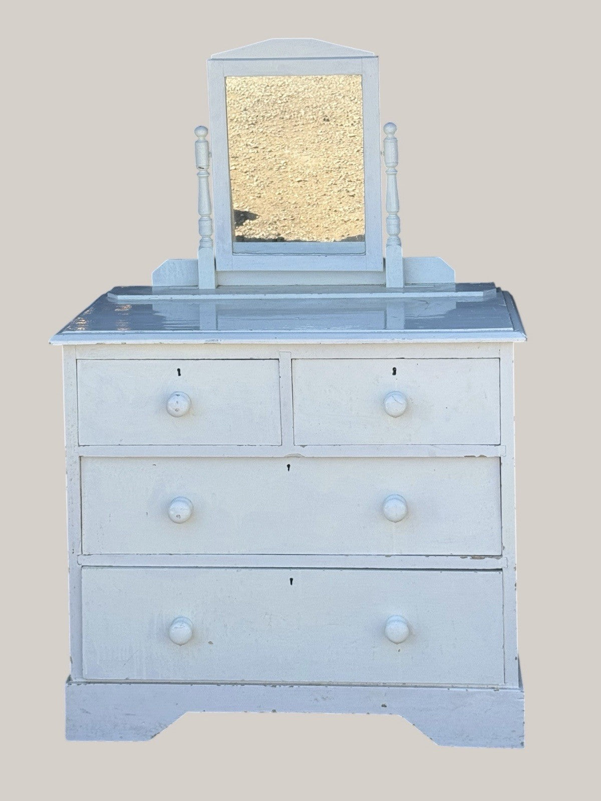 Antique Victorian Pine Painted Dressing Table Rustic Vintage Furniture