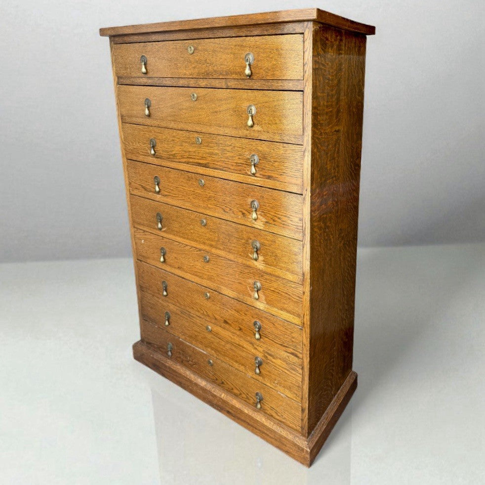 Antique Collectors Oak Chest Of Drawers