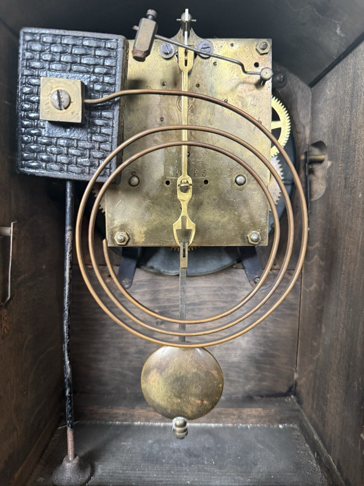 Antique Art Deco Oak Mantel Clock Mechanical Vintage 1920s 1930s