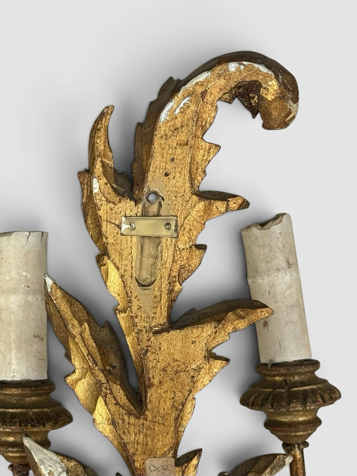 Vintage Mid Century Florentine Gilt Wall Sconces, Pair, Circa 1950